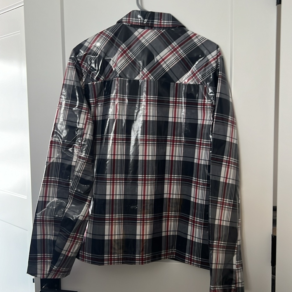 ASOS Plaid Rain Jacket in Navy Combo 🆕 - Picture 3 of 4